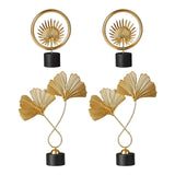 Maxbell 4 PCS Art Leaf Shape Sculpture Ornament Figurine Statue Office Decors