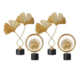 Maxbell 4 PCS Art Leaf Shape Sculpture Ornament Figurine Statue Office Decors