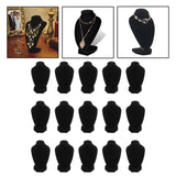 Maxbell 15x Velvet Necklace Bust Display Stands Pendant Chain Jewelry Racks
