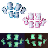 Maxbell 2/Set Luminous Kid Skating Safety Protective Gear Knee Elbow Wrist Pad