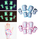 Maxbell 2/Set Luminous Kid Skating Safety Protective Gear Knee Elbow Wrist Pad
