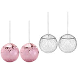 Maxbell 8 Pieces Disco Ball Cup Cocktail Cup Tea Bottle for Bar Wine Glass
