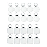 Maxbell 20 Pieces Blank Keychain Key Chain Alloy Key Rings Keyring Bag Tag Craft