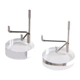 Maxbell 2 Pieces Acrylic Display Stand Rack Round Base for Minerals Rocks Stone