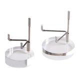 Maxbell 2 Pieces Acrylic Display Stand Rack Round Base for Minerals Rocks Stone