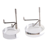 Maxbell 2 Pieces Acrylic Display Stand Rack Round Base for Minerals Rocks Stone