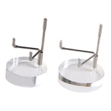 Maxbell 2 Pieces Acrylic Display Stand Rack Round Base for Minerals Rocks Stone