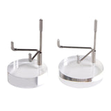 Maxbell 2 Pieces Acrylic Display Stand Rack Round Base for Minerals Rocks Stone