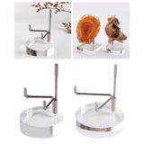 Maxbell 2 Pieces Acrylic Display Stand Rack Round Base for Minerals Rocks Stone