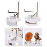 Maxbell 2 Pieces Acrylic Display Stand Rack Round Base for Minerals Rocks Stone