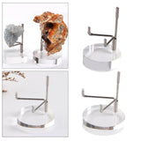 Maxbell 2 Pieces Acrylic Display Stand Rack Round Base for Minerals Rocks Stone