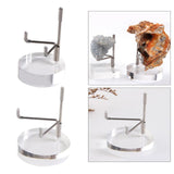 Maxbell 2 Pieces Acrylic Display Stand Rack Round Base for Minerals Rocks Stone