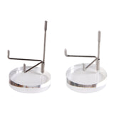 Maxbell 2 Pieces Acrylic Display Stand Rack Round Base for Minerals Rocks Stones