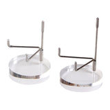 Maxbell 2 Pieces Acrylic Display Stand Rack Round Base for Minerals Rocks Stones