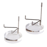 Maxbell 2 Pieces Acrylic Display Stand Rack Round Base for Minerals Rocks Stones