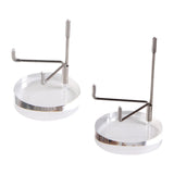 Maxbell 2 Pieces Acrylic Display Stand Rack Round Base for Minerals Rocks Stones