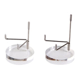 Maxbell 2 Pieces Acrylic Display Stand Rack Round Base for Minerals Rocks Stones