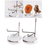 Maxbell 2 Pieces Acrylic Display Stand Rack Round Base for Minerals Rocks Stones