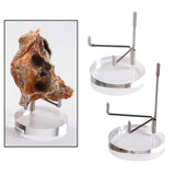 Maxbell 2 Pieces Acrylic Display Stand Rack Round Base for Minerals Rocks Stones