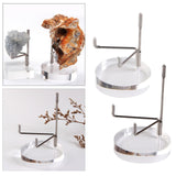 Maxbell 2 Pieces Acrylic Display Stand Rack Round Base for Minerals Rocks Stones