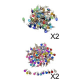 Maxbell 200 Pieces Glass Bead Charms Floral Gems Pendants For Jewelry Making DIY