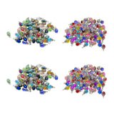 Maxbell 200 Pieces Glass Bead Charms Floral Gems Pendants For Jewelry Making DIY