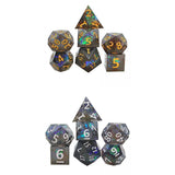 Maxbell 14x Polyhedral Dice Durable Gaming for RPG D12 D20 Board Game Black