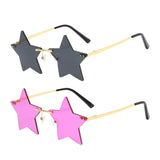 Maxbell 2 Pieces Star Sun Glasses for Men Women Personality Traveling Glasses