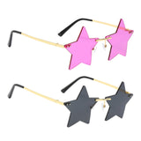 Maxbell 2 Pieces Star Sun Glasses for Men Women Personality Traveling Glasses