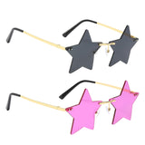 Maxbell 2 Pieces Star Sun Glasses for Men Women Personality Traveling Glasses