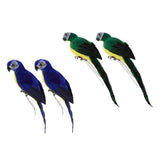 Maxbell 2x Handmade Parrot Garden Statue Macaw Figurines Landscape Ornament Props