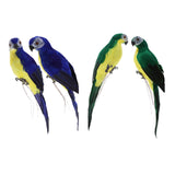 Maxbell 2x Handmade Parrot Garden Statue Macaw Figurines Landscape Ornament Props