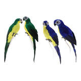 Maxbell 2x Handmade Parrot Garden Statue Macaw Figurines Landscape Ornament Props