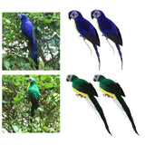 Maxbell 2x Handmade Parrot Garden Statue Macaw Figurines Landscape Ornament Props