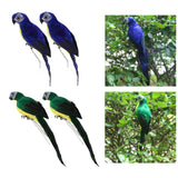 Maxbell 2x Handmade Parrot Garden Statue Macaw Figurines Landscape Ornament Props