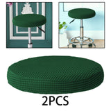 Maxbell 2Pcs Luxury Round Bar Stool Cushion Covers with Elastic Dustproof Slipcover
