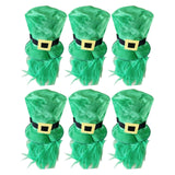 Maxbell 6pcs Mens St. Patricks Day Green Leprechaun Hat w/ Beard Irish Costume