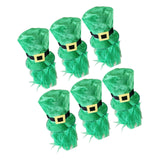 Maxbell 6pcs Mens St. Patricks Day Green Leprechaun Hat w/ Beard Irish Costume