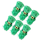 Maxbell 6pcs Mens St. Patricks Day Green Leprechaun Hat w/ Beard Irish Costume