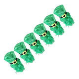 Maxbell 6pcs Mens St. Patricks Day Green Leprechaun Hat w/ Beard Irish Costume