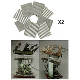 Maxbell 16Pcs Steel Shed Corrugated Tile Miniature Sand Table Material Layouts
