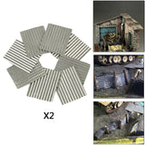 Maxbell 16Pcs Steel Shed Corrugated Tile Miniature Sand Table Material Layouts
