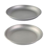 Maxbell 2x Titanium Plate Fruit Tableware Round Dish Frying Pan for Picnic BBQ