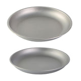 Maxbell 2x Titanium Plate Fruit Tableware Round Dish Frying Pan for Picnic BBQ