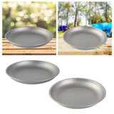 Maxbell 2x Titanium Plate Fruit Tableware Round Dish Frying Pan for Picnic BBQ