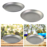 Maxbell 2x Titanium Plate Fruit Tableware Round Dish Frying Pan for Picnic BBQ
