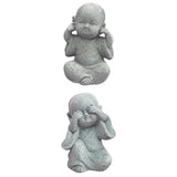 Maxbell 2x Monk Statue Small Buddha Little Monk Car Accessories Ornaments