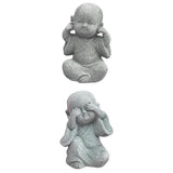 Maxbell 2x Monk Statue Small Buddha Little Monk Car Accessories Ornaments