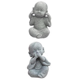 Maxbell 2x Monk Statue Small Buddha Little Monk Car Accessories Ornament