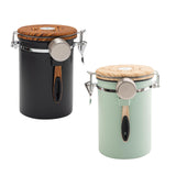 Maxbell 2Pcs Coffee Jar Container Stainless Steel Airtight Canister Kitchen Storage